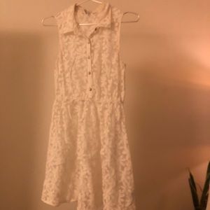3/$30 Daisy Button Up Sheer White Floral Dress